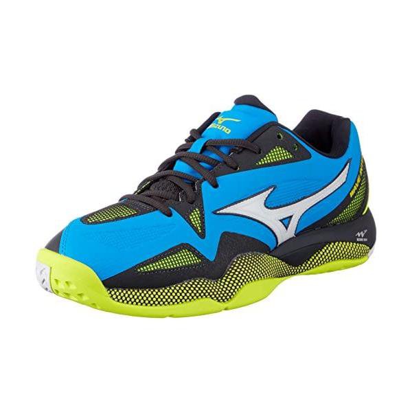 ミズノ(MIZUNO) テニスシューズ ウエーブインテンス ツアー 4 AC メンズ ブルー×ホワイト×ダークグレイ 2E