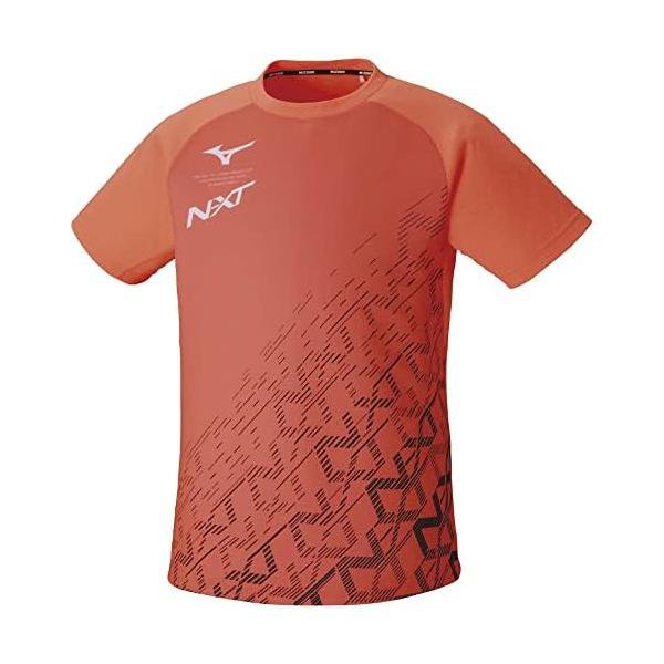 ミズノ(MIZUNO) テニス N-XT ドライエアロフロー プラクティスシャツ 高通気 62JA2Z16 ネオンフレイム