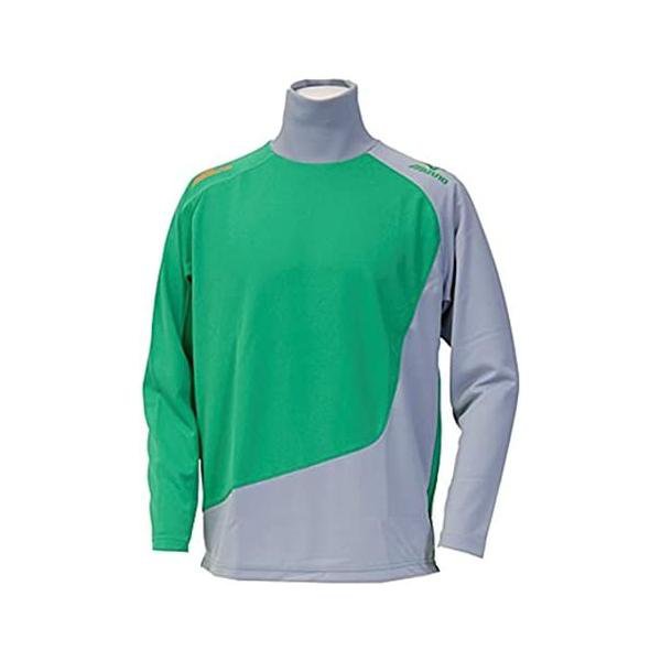 Rakuten - ミズノ(MIZUNO) 長袖COLORS ハイネック プラクティスシャツ 62SP-080 (30)グリーン/グレー