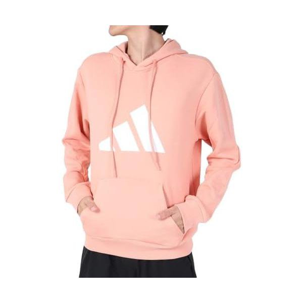 アディダス(adidas) フューチャーアイコン ロゴグラフィック パーカー BP041-H39805 ピンク×ホワイト メンズ
