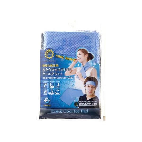 カンピスタのエコ&クール(Eco&Cool) 冷感タオル アイスパッド ブルー 水を含ませるだけでクールダウン 繰り返し使える｜アングル2