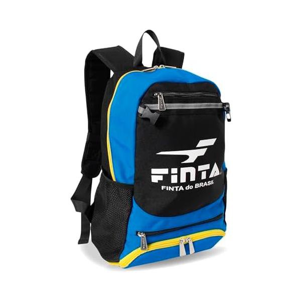 フィンタ(FINTA) サッカー キッズ 多機能リュックサック FT3519-0521 ブラック×ブルー 40×34cm 16L