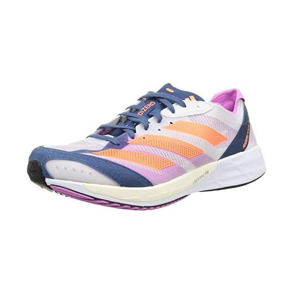 アディゼロ ジャパン 7 / Adizero Japan 7このアディゼロ ランニングシューズを履いて、自己ベスト更新を追い求めよう。通気性の高いメッシュアッパーに、軽量のLightstrikeクッショニングと弾力性のあるLightstrike Proを組み合わせた設計。スピードを追求したレース仕様ながら、毎日のトレーニングにも耐えうる耐久性も確保している。ソフトでありながら剛性のあるTORSIONRODSが、一歩ごとの蹴り出しのパワーを余さず伝達する。その結果、これまでより速く、長く走ることを可能にしながら、フレッシュな感覚をキープできるシューズに仕上がった。レギュラーフィットシューレースクロージャー軽量メッシュアッパー要所にサポート性を備えた、柔軟な履き心地推進力の伝達を高めるTORSIONRODSLightstrikeクッショニングADIZERO JAPAN 7 M