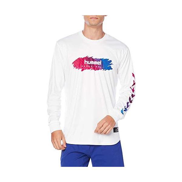 ヒュンメル(hummel) 長袖シャツ バスケット メンズ HFB7017 ホワイト×ファンタンゴ (1027)