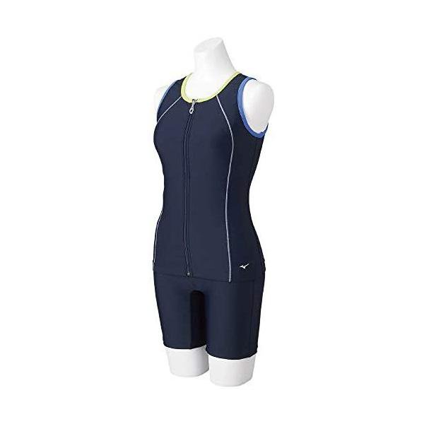 ミズノ(MIZUNO) フィットネス水着 レディース セパレーツ N2JG0850 ?83:ネイビー×ライム