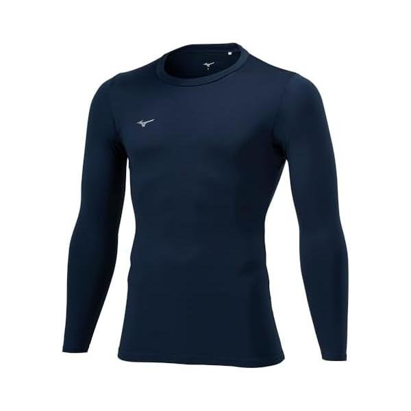ミズノ(MIZUNO) サッカー 裏起毛インナーシャツ 長袖 保温 ストレッチ 抗菌防臭 P2MAB550 ドレスネイビー