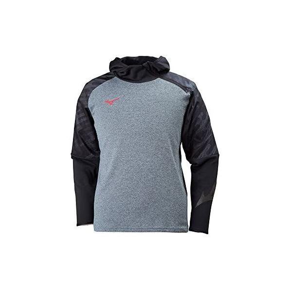 ミズノ(MIZUNO) メンズ サッカーウェア ニットシャツフーディ P2MC8050 96ブラック×レッド Lサイズ