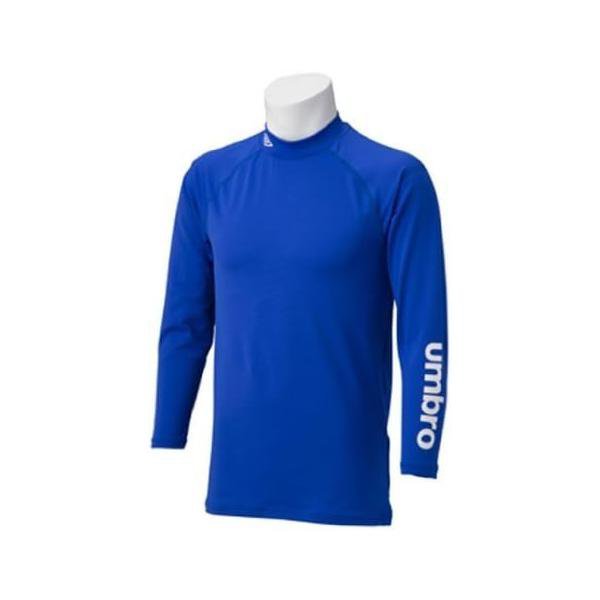 アンブロ(UMBRO) 長袖ソフトコンプレッションシャツ UBS7338 BLU ブルー/ホワイト