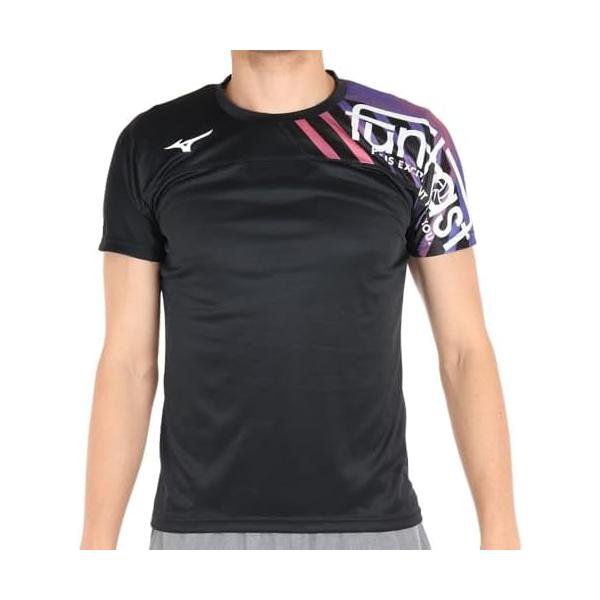 ミズノ(MIZUNO) バレーボール FUNTAST プラクティスシャツ 半袖 V2MA2520 ブラック×パープル 2