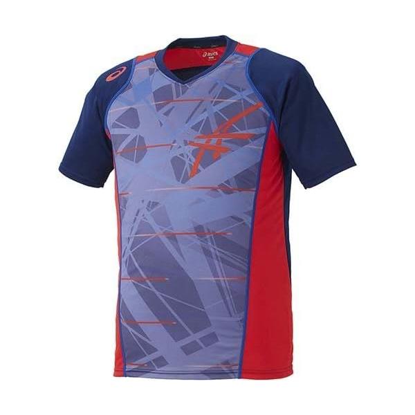 アシックス(ASICS) サッカー・フットサル シャツ プリントプラシャツ 半袖 XS6075 53 ネイビーブルー