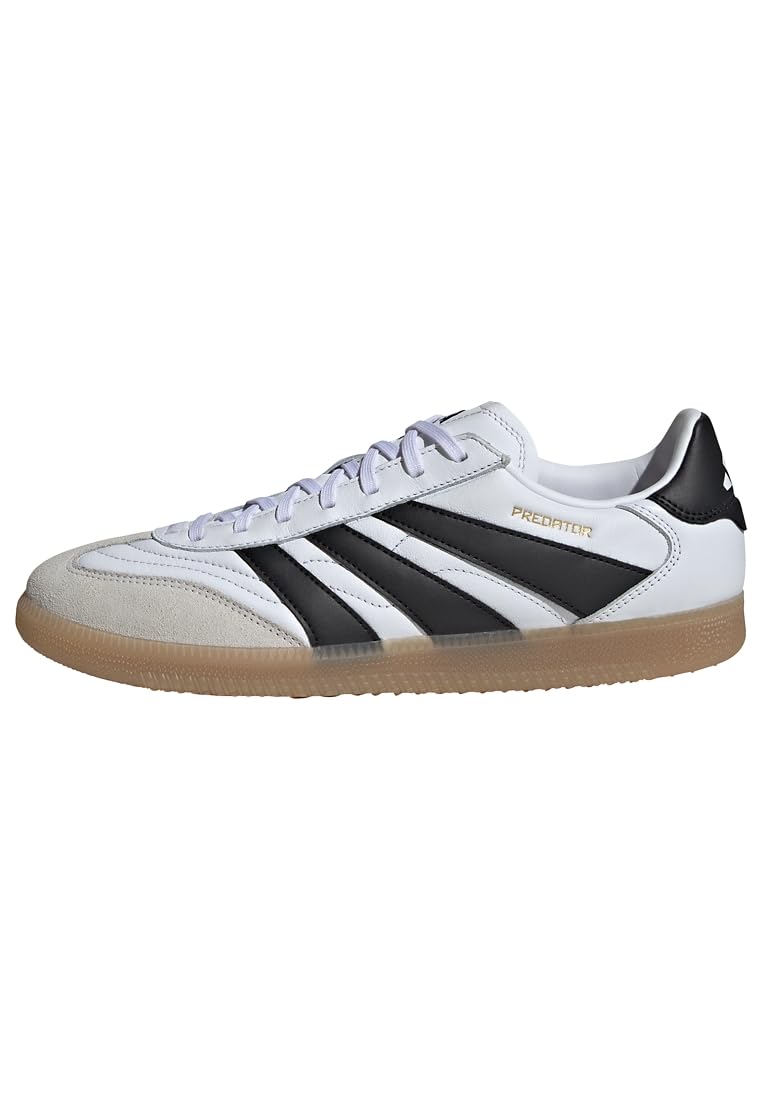 adidas(アディダス) フットサルシューズ プレデター フリースタイル IN インドア用 NLH41 ゴールを奪うために開発されたアディダス プレデター フリースタイルシューズを履いて、点を取りにいこう。 インドアコートはもちろん、どこでも履ける、サッカーシューズにインスパイアされた一足。 通気性に優れたメッシュとスエードのアッパーが、どこにいても快適な履き心地をもたらす。 クッション性に優れたLightstrikeミッドソールとクラシックなサンバアウトソールが、スムーズな走りをアシスト。 レギュラーフィット シューレースクロージャー スエードとメッシュのアッパー Lightstrikeクッショニング 耐摩耗性のトゥキャップ Predator Freestyle IN PREDATOR FREESTYLE IN