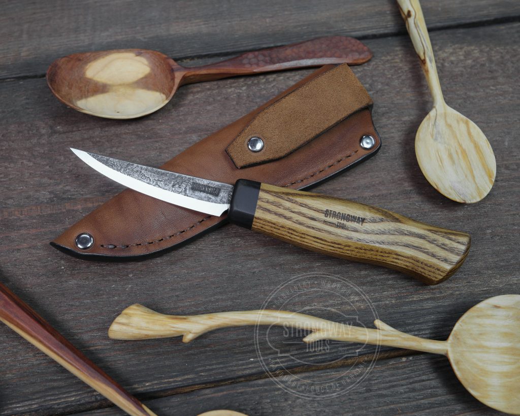 【ウクライナ製】ストレート・カービングナイフ 手鍛造 SWAYTOBOR 高品質 炭素鋼 ウッドーカービング ククサ作り 木工鑿 ストロングウェイ