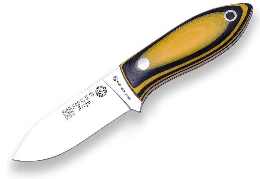 ジョーカー CM117 Avispa ネックナイフ 小型 カイデックスシース付き マイカルタ(イエロー) 14C28N Joker アウトドア ナイ...