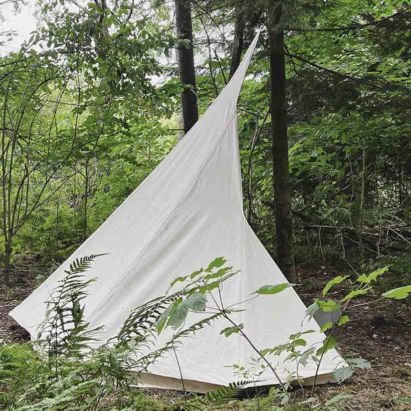 楽天CAMPLUS【ブッシュクラフトスペイン】フィンランドスタイル ルーキャンバステント Finnish Loue Canvas Tent コットン テント グリーン ホワイト