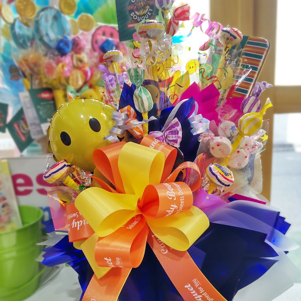マーベラスバスブーケ 2　キャンディーブーケ キャンディブーケ あす楽【正規販売店】お菓子 ブーケ 花束 ゼリー ラムネ 誕生日 お祝い プレゼント 発表会 記念日 結婚 開店祝 出産祝 楽屋見舞い サプライズ スマイル バルーン ギフト