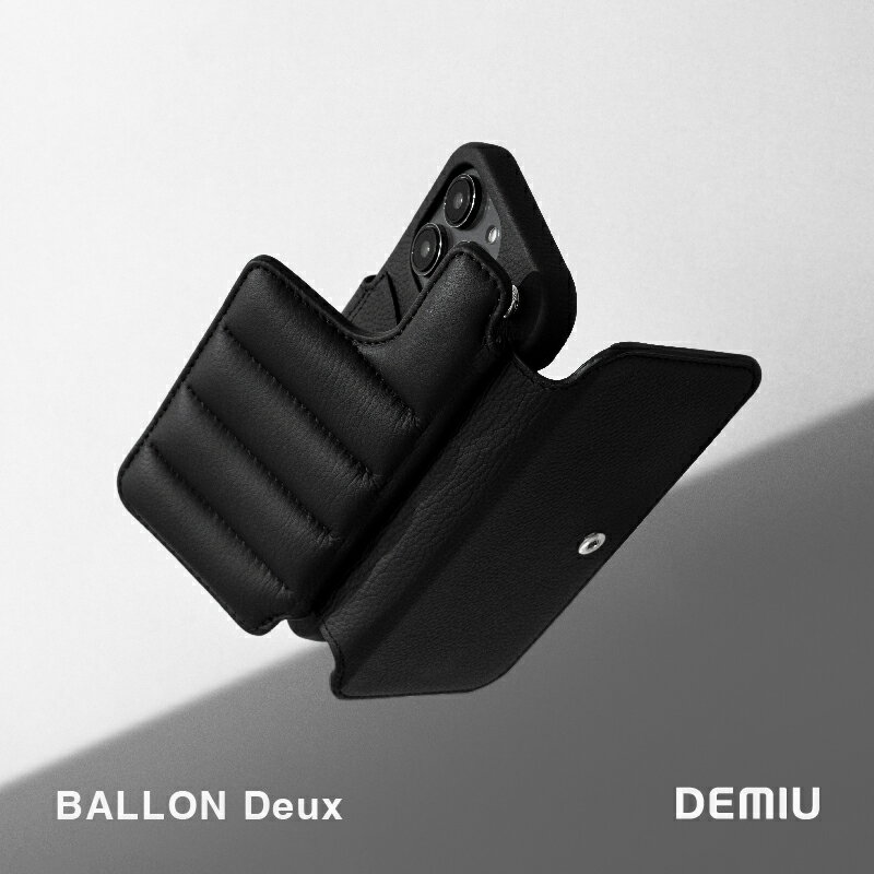 【ポイント10倍】【公式ショップ】 DEMIU デミュウ BALLON Deux バロン ドゥ 背面 手帳型ケース スマホケース ヨーロッパレザー 本革 牛革 カード入れ iPhone15 Pro Max iPhone14 Pro Max iPhone 13 12 11 SE [◆]