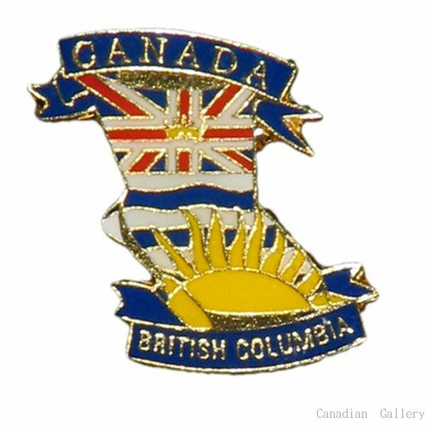 ピンバッジ ブリティッシュ コロンビア州地図　 1個【メール便配送(ポスト投函)、代引不可】