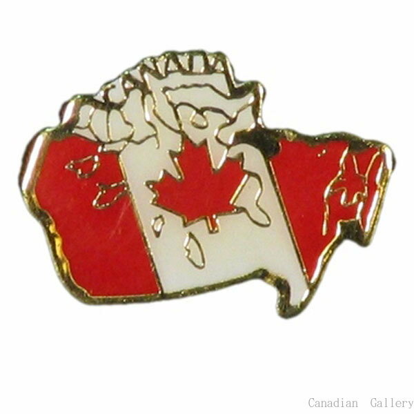 ピンバッジ 地図のカナダ国旗 1個【メール便配送(ポスト投函)、代引不可】