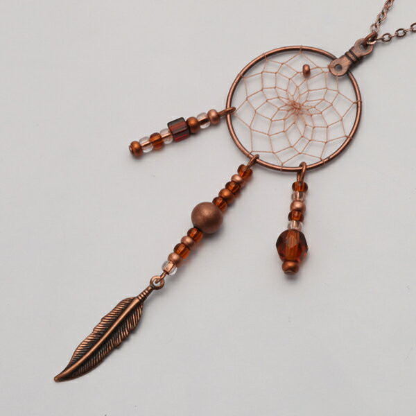 1インチ(2.5cm)　ドリームキャッチャー　ネックレス　DCC19P　ブロンズ色北米インディアンに伝わる神話/カナダ先住民の手作り　本当のドリームキャッチャー/カナダ製(4)