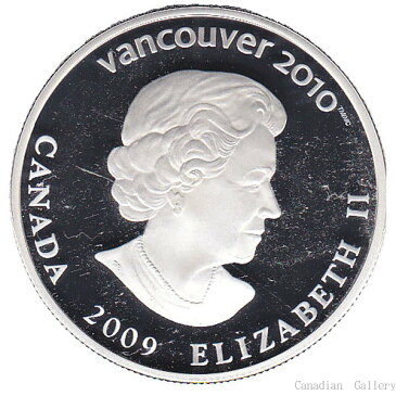 カナダ王室造幣局 2008年、発行45000枚　2010年 バンクーバー 冬季オリンピック 記念コイン　25ドルホログラム銀貨 スキー ジャンプ　　【メール便可】