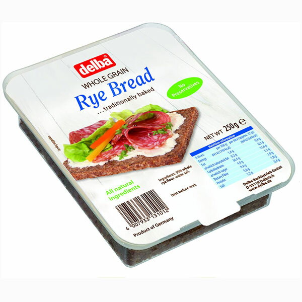 【6個】デルバ ライブレッド(ジャーマンブレッド・ライ麦パン) 250g(8枚入り)