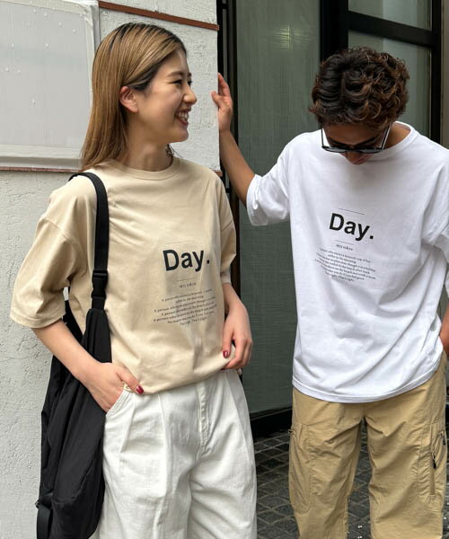 【ユニセックス】【送料無料】1975 TOKYO(1975 トーキョー)"Day."半袖Tシャツキャナルジーン CANALJEAN レディース メンズ ロゴ プリント ワッペン ルーズ カジュアル カットソー リラックス おしゃれのサムネイル