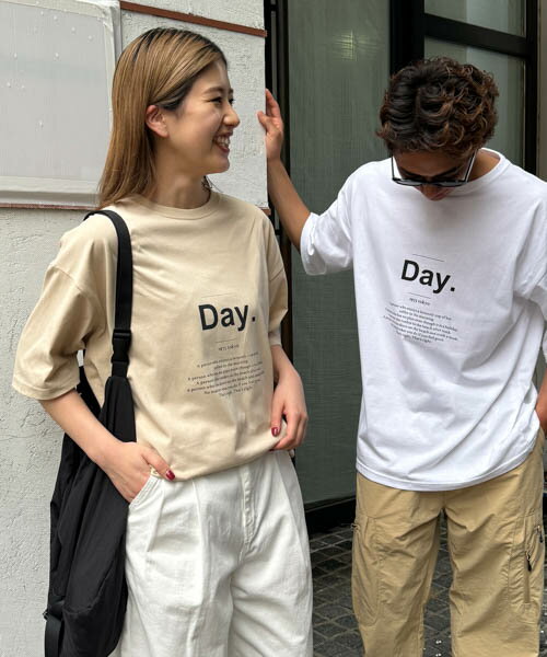 【ユニセックス】【送料無料】1975 TOKYO(1975 トーキョー)"Day."半袖Tシャツキャナルジーン CANALJEAN レディース メンズ ロゴ プリント ワッペン ルーズ カジュアル カットソー リラックス おしゃれ