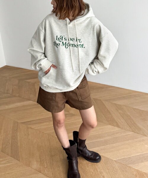 【送料無料】El mar"Let’s be in"刺繍パーカー 裏毛キャナルジーン CANALJEAN El mar エルマール レディース トップス スウェット 長袖 ロゴ 刺繍 フード おしゃれ シンプル カジュアルのサムネイル