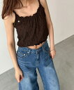 【SALE20%OFF】【送料無料】El marクリンクルキャミキャナルジーン CANALJEAN El mar エルマール レディース トップス 無地 フリル...