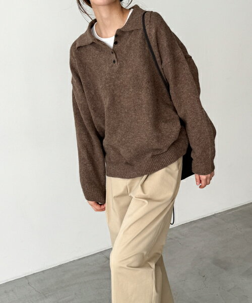 【送料無料】El marウール混ソフトポロニットキャナルジーン CANALJEAN El mar エルマール レディース ..