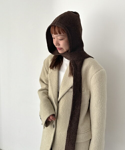 El marニットタイバラクラバキャナルジーン CANALJEAN El mar エルマール レディース ファッション雑貨 小物 帽子 CAP ニット帽 防寒 保温 ウール 無地 シンプル カジュアル おしゃれのサムネイル