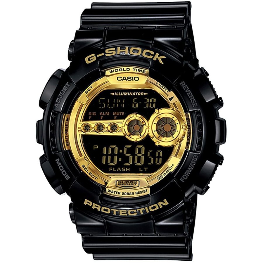 腕時計 デジタル カジュアル オシャレ CASIO カシオ GD-100GB-1 メンズ Gショック ブラック×ゴールド 並行輸入品 シンプル 個性的 ビジネス ファッション 新生活 父の日 プレゼント ギフト 実用的 防水