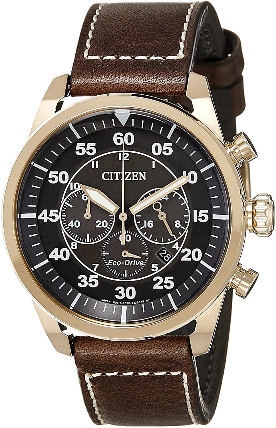 腕時計 カジュアル 機能的 クロノグラフ 防水CITIZEN シチズン CA4213-00E メンズ エコドライブ ECO-DRIVE AVIATOR CHRONOGRAPH 海外モデル ステンレス レザー 45mm 新生活 並行輸入品