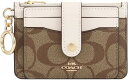 コーチ 定期入れ コーチ パスケース C7398-IMDJ8 ベージュ ホワイトシグネチャー柄 メンズ レディース COACH