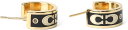 コーチ ピアス レディース ENAMEL HUGGIES EARRINGS ゴールド ブラック CI903-GDBK COACH