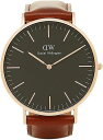 ダニエルウェリントン 腕時計 ベルト レザー メンズ レディース ブラック ブラウン 40mm クオーツ DW00100124 Daniel Wellington セントモーズ