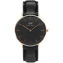 腕時計 ベルト ブラック カジュアル Daniel Wellington ダニエルウェリントン Classic Black Sheffield 36mm レザー メンズ レディース DW00100139 かっこいい カッコイイ かわいい 可愛い オシャレ おしゃれ