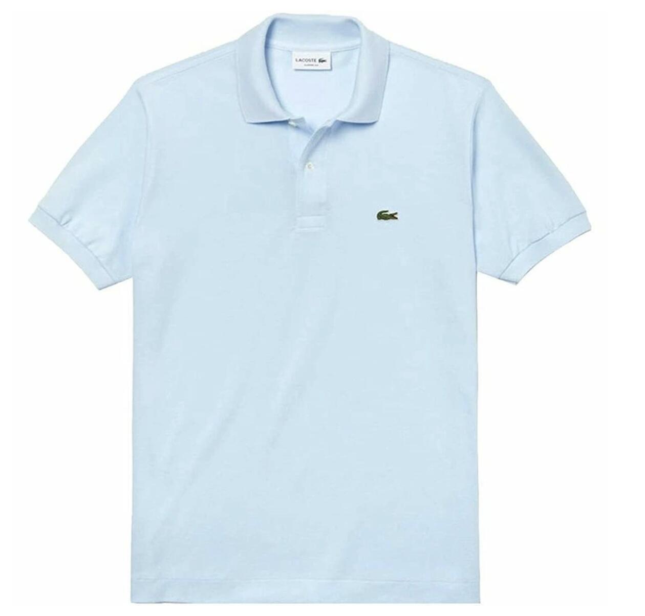 ポロシャツ 半袖 メンズ ライトブルーLACOSTE ラコステ L1212-00-T01-2水色 シンプル サイズ2 綿 100%コットン カジュアル お洒落 新生活 並行輸入品