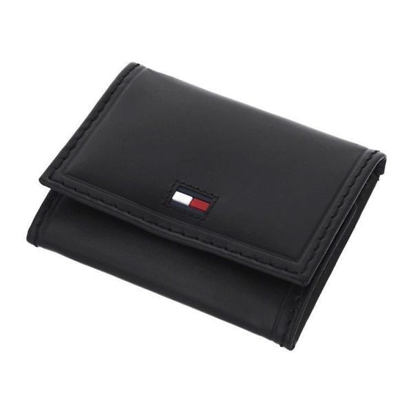 【 アウトレット品※少々傷あり 】トミーヒルフィガー コインケース 31TL25X015-001 ブラック レザー メンズ TOMMY HILFIGER