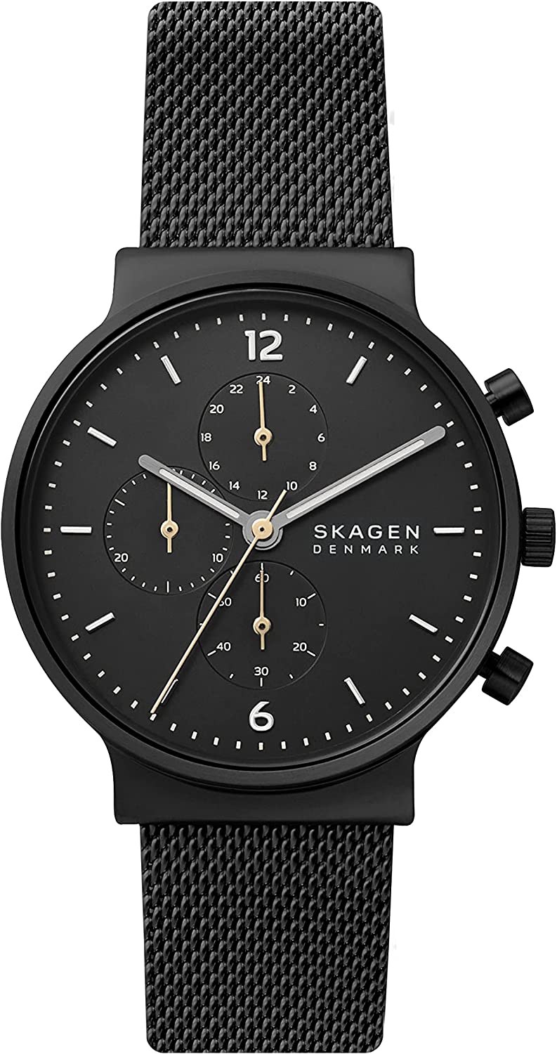 スカーゲン スカーゲン 腕時計 メンズ ブラック シンプル ANCHER クオーツ カレンダー メッシュベルト SKAGEN SKW6262 並行輸入品