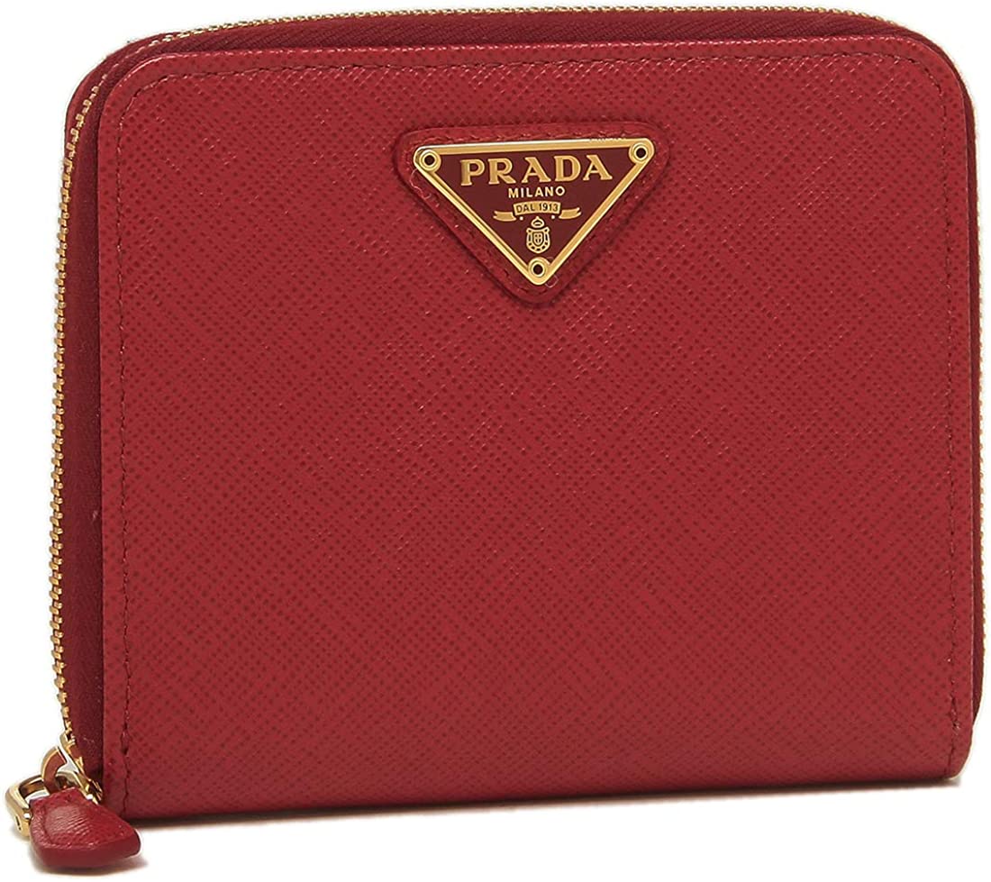 プラダ 革二つ折り財布 レディース プラダ 二つ折り財布 レディース レッド シンプル PRADA サフィアーノ 1ML036 QWA F068Z