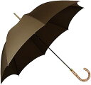 フォックスアンブレラズ 高級長傘 メンズ ブラウン シンプル GT9 WHANGHEE CANE 竹 FOX UMBRELLAS GT9-WHAN-POLY-8...
