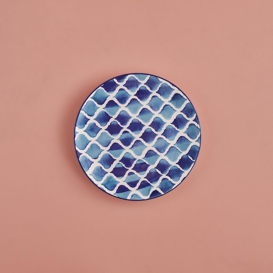 BLUE TILE ブルータイル 中皿 (平皿) ブルー 青 20.6cm 柄 絵皿 陶磁器 セラミック 食器 洋食器 丸皿 お皿 皿 ディッシュ ディナープレート ワンプレート プレート テーブルウェア おしゃれ モダン プレゼント ギフト 贈り物 祝い 新生活 輸入 海外 外国 異国 トルコ製