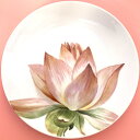 Lotus ロータス 中皿 (平皿) グリーン 緑 21.5cm 絵皿 陶磁器 セラミック 柄 蓮 食器 洋食器 丸皿 お皿 皿 ディッシュ ディナープレート ...