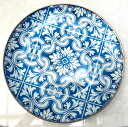 AZUL アズール 大皿 (平皿) ブルー 青 27cm 柄 絵皿 陶磁器 セラミック 洋食器 丸皿 お皿 皿 ディッシュ ディナープレート ワンプレート プレ...