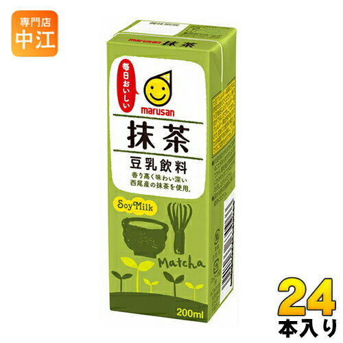 マルサンアイ 豆乳飲料 抹茶 200ml 紙パック 24本入 イソフラボン 〔抹茶 豆乳 soya milk ソイミルク　とうにゅう 抹茶 豆乳〕