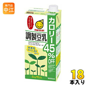 マルサン 調整豆乳 カロリー45％オフ 1000ml 紙パック 6本入×3 まとめ買い