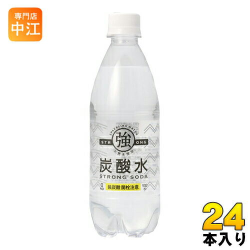 友桝飲料 強炭酸水 500ml ペットボトル 24本入 〔炭酸飲料〕