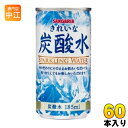 サンガリア きれいな炭酸水 185ml 缶 60本 (30本入×2 まとめ買い) 炭酸水 無糖炭酸 水 〔炭酸飲料〕