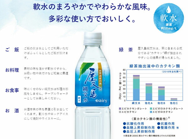 南日本酪農 屋久島縄文水 500ml ペットボトル 24本入 天然水 ミネラルウォーター 軟水